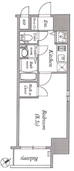 大阪市東成区中本２丁目の賃貸マンションの間取り