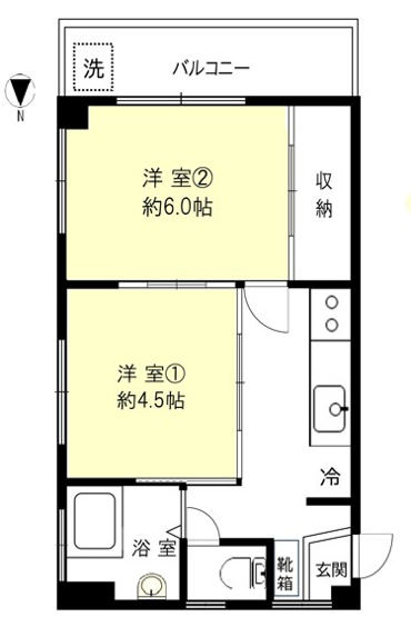 【間取り】 | グリーンヒル徳丸 | 南向きの角部屋住戸です！空室なので、いつでも内覧可能です！