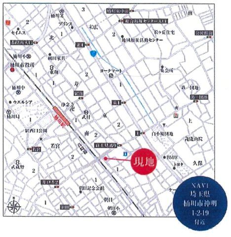 仲介手数料無料　桶川市神明1丁目　新築　全１棟の地図
