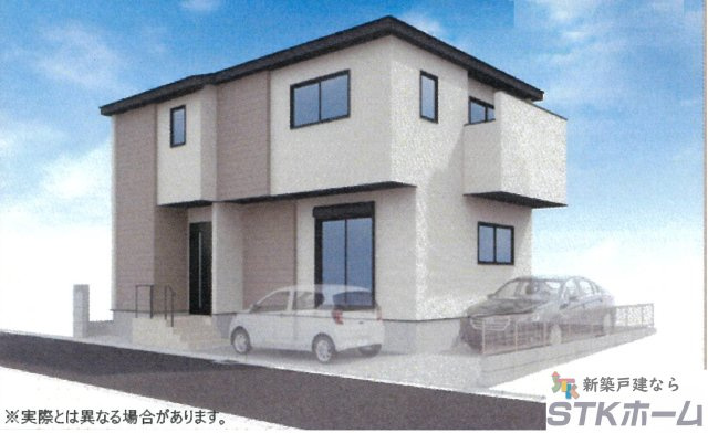 仲介手数料無料　桶川市末広３丁目　新築戸建　全１棟の外観パース