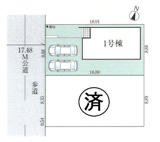 仲介手数料無料　桶川市上日出谷南１丁目3期　新築　全２棟の区画図