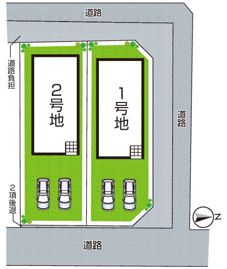 京都市伏見区向島庚申町　第2期　新築一戸建ての区画図|全２区画