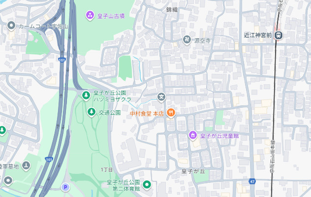 大津市皇子が丘　新築一戸建ての地図