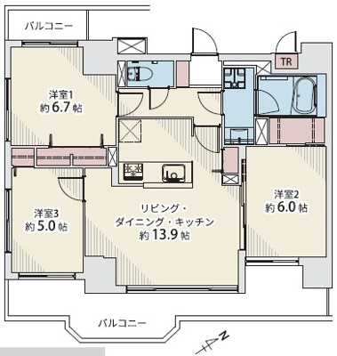 ダイアパレス横須賀中央 401号室の画像