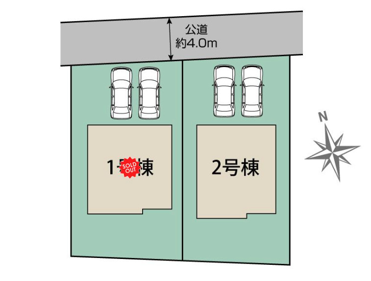水戸市千波町4期　新築戸建　2号棟の区画図