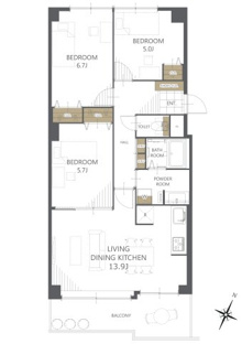 【間取り】ガーデンハウス手稲ステーションスクエア 
