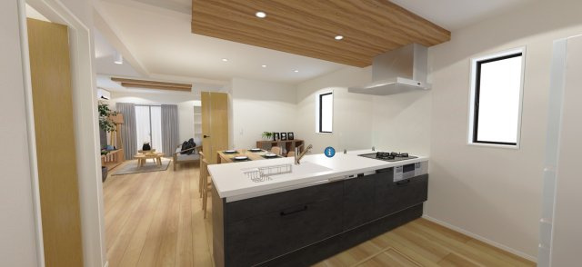 板橋区三園1丁目　土地37坪×新築戸建　限定1棟の完成予想図|キッチン　完成予想図