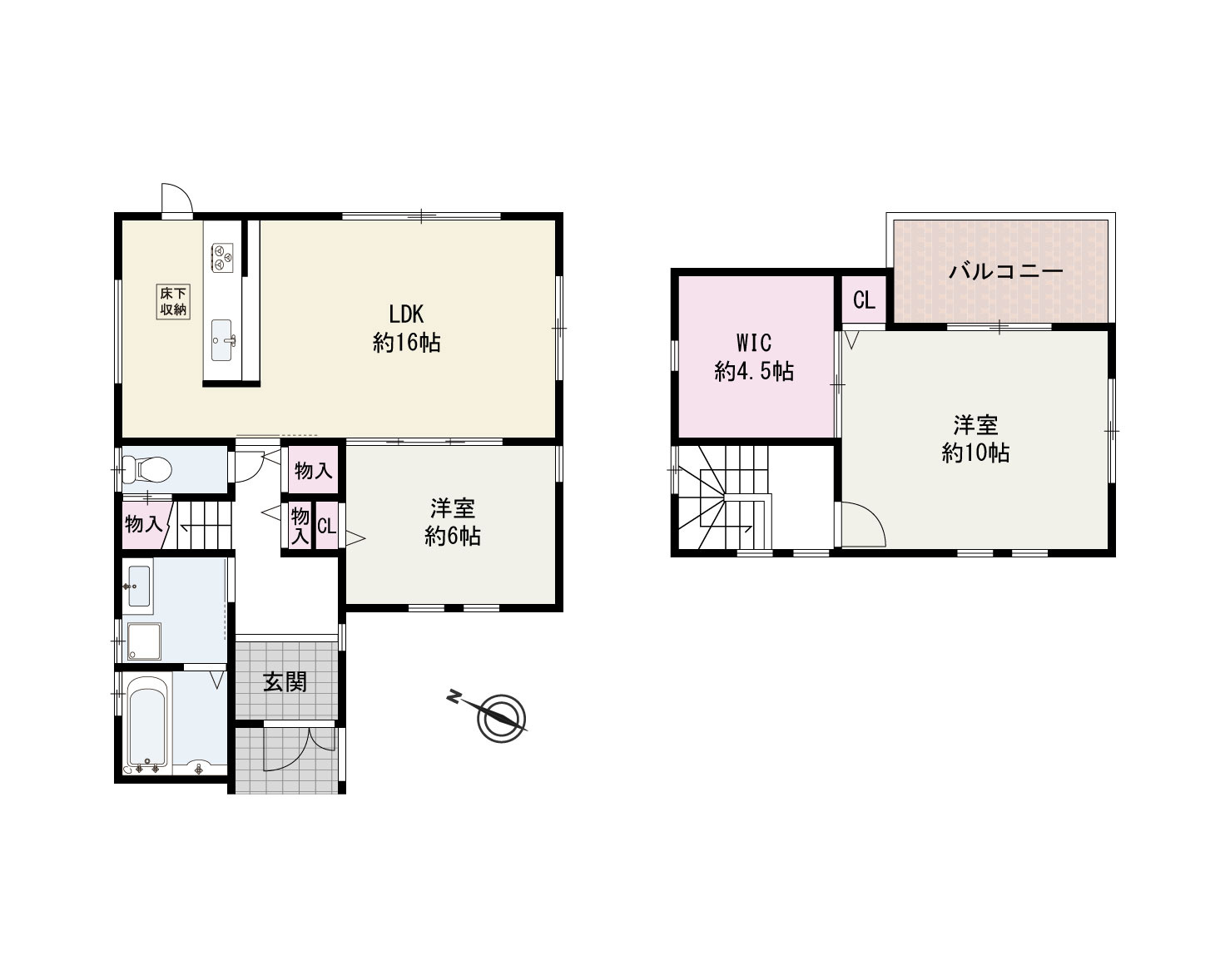 熊取町七山東　中古戸建の間取り