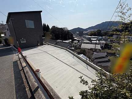 安佐南区上安６丁目の前面道路含む現地写真