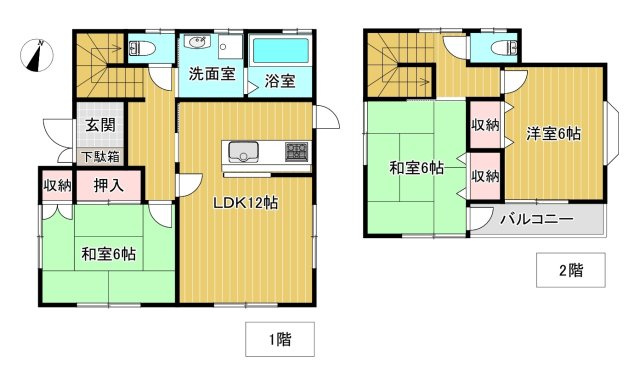 買物利便の良い伊東市吉田3LDKの間取り|使い勝手の良い3LDK