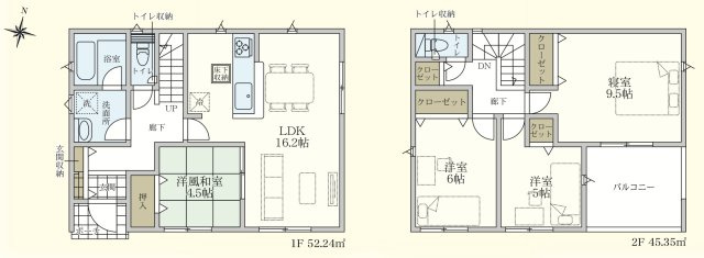 【間取り】 | 吉見町東野第20　CRADLE GARDEN　新築戸建　全3棟　1号棟