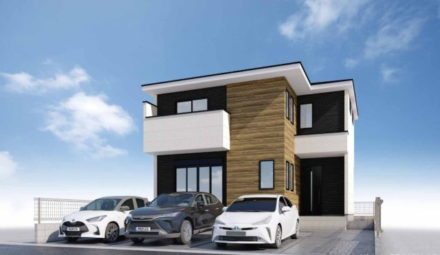 横浜市瀬谷区南瀬谷1丁目 新築戸建て【仲介手数料無料】カースペース3台の外観パース