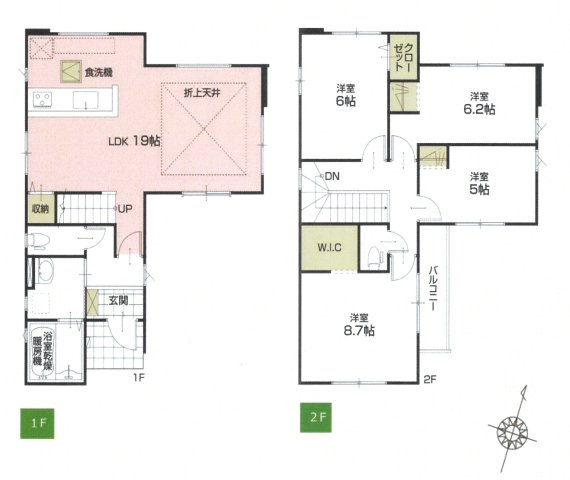 仲介手数料無料　伊奈町本町2丁目　新築　全２棟のその他|１号棟間取り