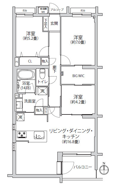 クレッセント二子多摩川4の間取り