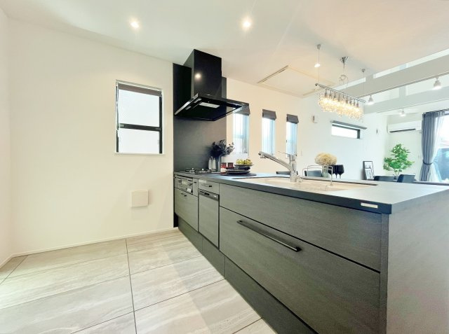 杉並区善福寺4丁目 限定1棟のキッチン|快適な機能とデザイン性が魅力の対面式システムキッチンを搭載いたしました
リビングにいるご家族と会話をしながら家事が楽しめる人気のオープンキッチンです