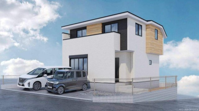 横浜市青葉区藤が丘2丁目 新築戸建て【仲介手数料無料】カースペース2台の外観パース