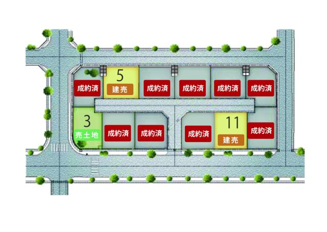 プランタウン新垢田南町の前面道路含む現地写真