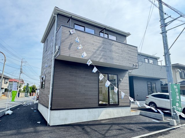 市川市八幡６丁目新築戸建【冨貴島小学校：4分】の外観|2号棟外観・完成済み内覧可能です！