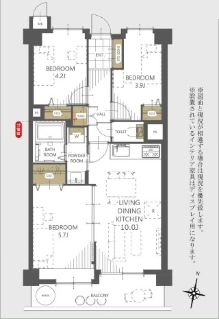 【間取り】 | ライオンズマンション川越南古谷 | ３LDK