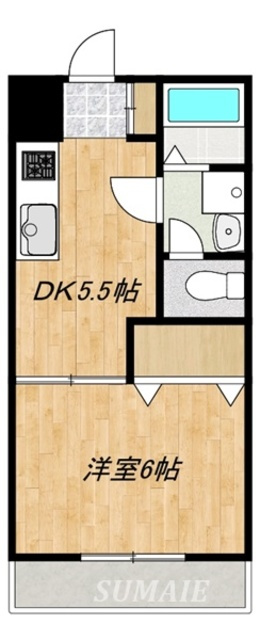 山一領家プリンスの間取り|1DKの単身、2人入居も可能☆