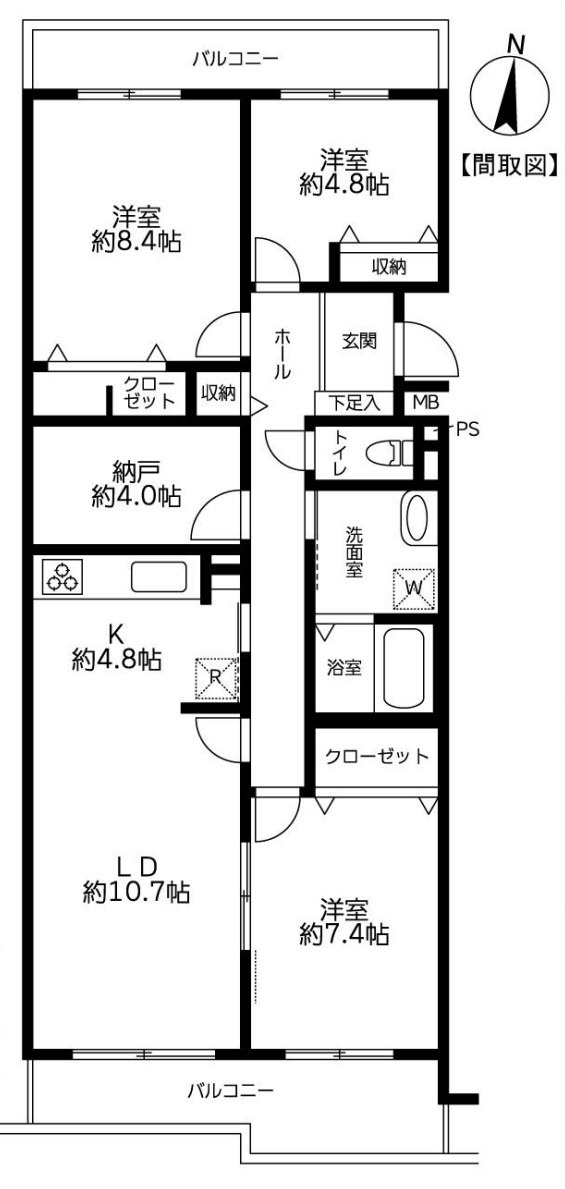 ヴェルディール奈良1号棟【仲介手数料無料】の間取り