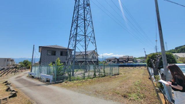 南アルプス市山寺の売地の外観|北側道路境界状況