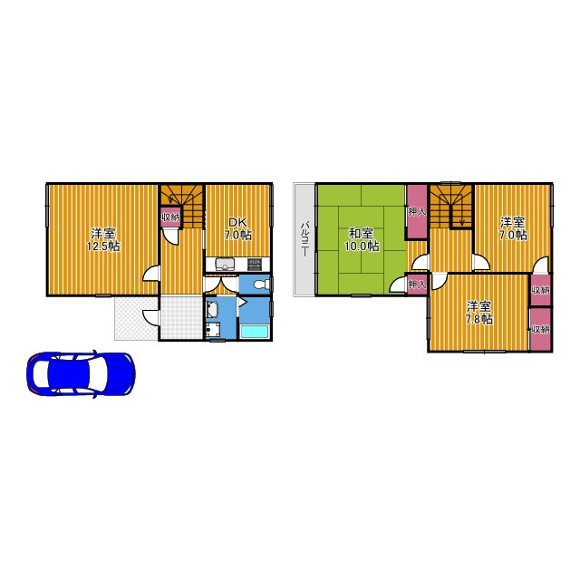 南花台貸一戸建の間取り