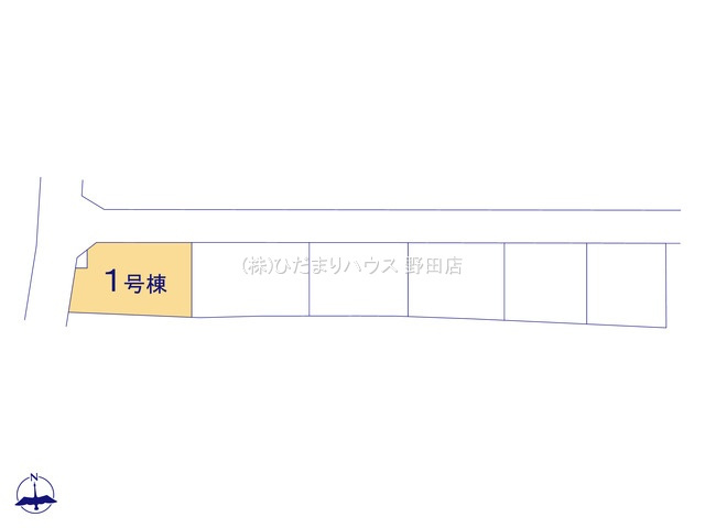 野田市尾崎第16　新築戸建　1号棟の区画図|二方 ： 西 5.7m 公道、北 4.5m 公道