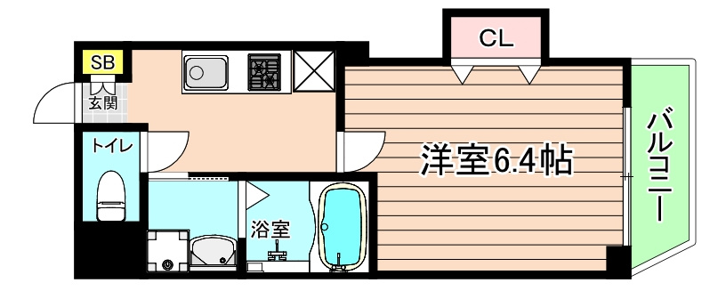 大阪市都島区都島中通３丁目の賃貸マンションの間取り