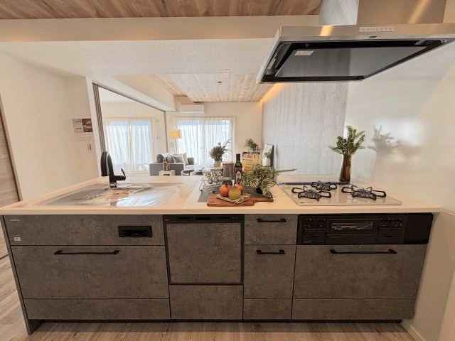 リビングを広く見渡すことができるカウンターキッチンは小さなお子様がいらっしゃるご家庭におすすめです。