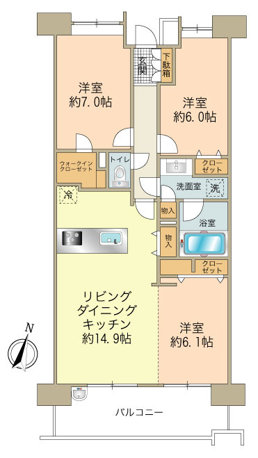 2025年12月リフォーム完了！7階のため通風陽当たり良好です