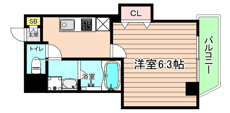 大阪市都島区都島中通３丁目の賃貸マンションの間取り