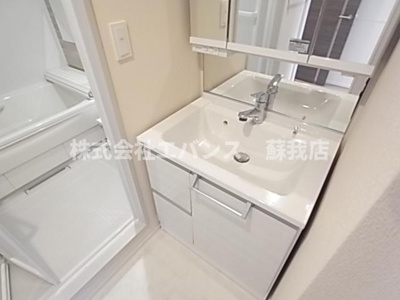 【独立洗面台】 | メゾン・ド・ロンジュ | 朝の支度にも助かる、独立の洗髪洗面化粧台