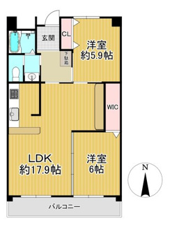 【間取り】 | パルティ川西栄北団地　5階