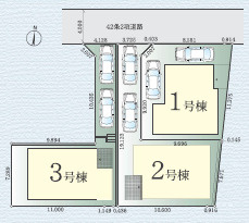 伊勢原市東大竹1期　新築戸建　全3棟3号棟の区画図