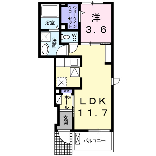 ラ　ヴィ　ベールＡの間取り