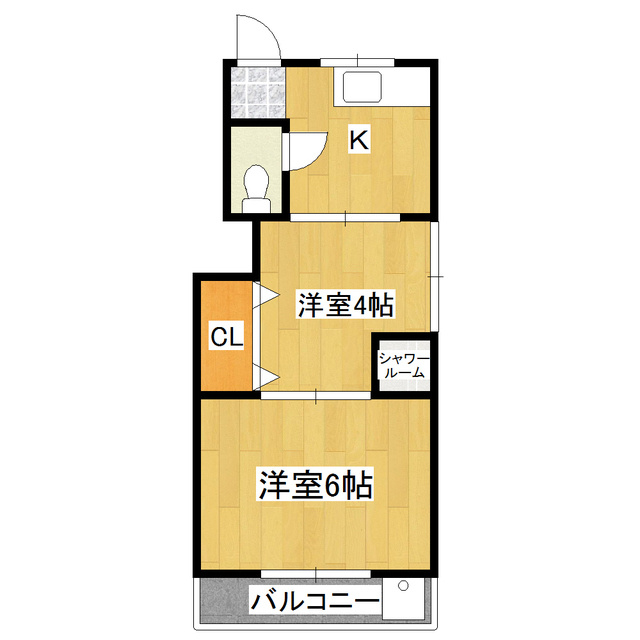 谷口マンションの間取り|全室フローリングです。