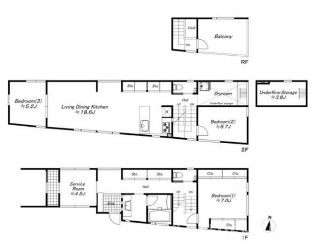 【間取り】 | 目黒区南一丁目戸建