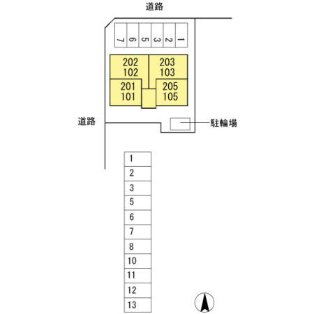 ＢＬＵＥ南金田の区画図