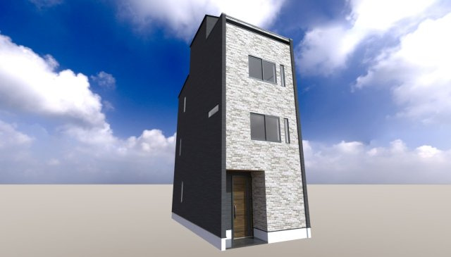 台東区千束３丁目の新築戸建の外観パース