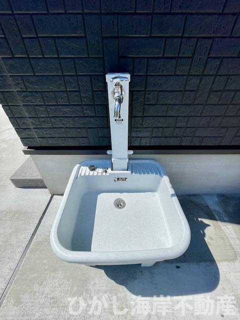 小田原市久野　新築戸建の庭|外用水栓