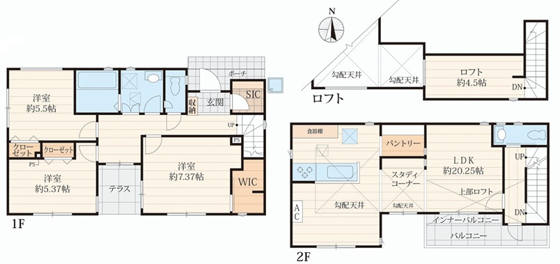 【サンスターホーム】瑞穂町箱根ヶ崎　新築No.2の間取り