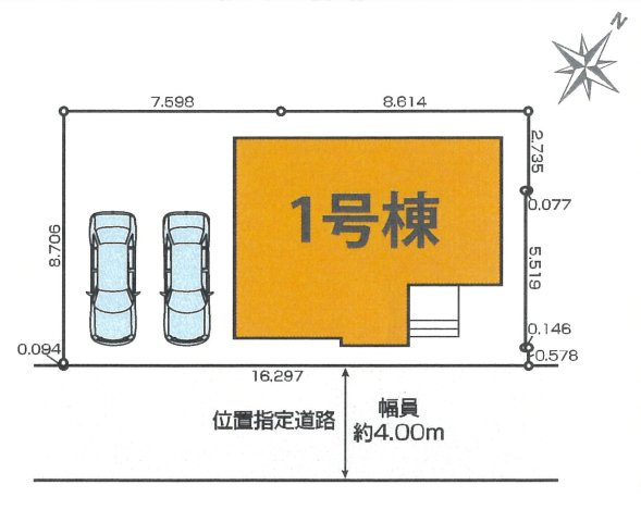 仲介手数料無料　上尾市上10期　新築　全１棟の区画図