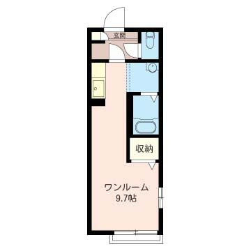 使いやすく機能的なワンルーム。