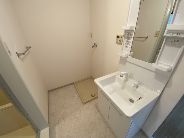 長岡市中貫町１丁目のアパートの独立洗面台