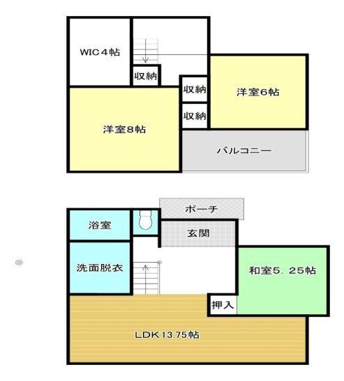 岩出市中黒　中古戸建の間取り