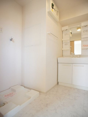 【洗面所】 | リェス ドヴァリェーツ | 洗髪洗面化粧台と洗濯機置き場があります♪