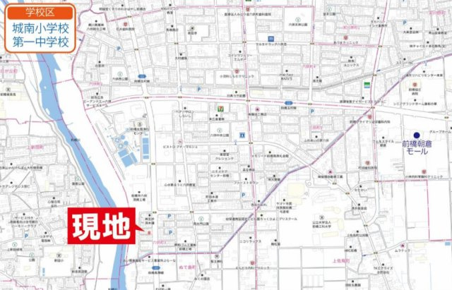 【中古】前橋市六供町3丁目　４Kの地図
