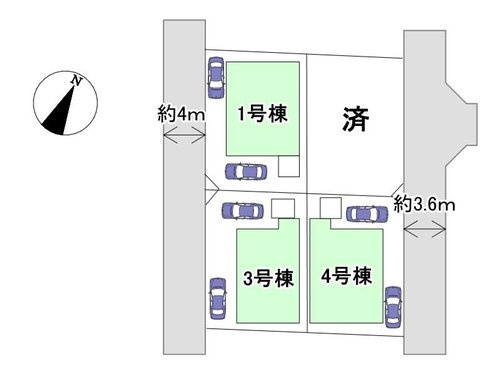 【KIS】国分寺市戸倉８期の区画図|お車は２台駐車可能です！