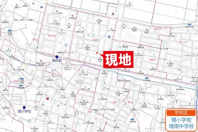 【中古戸建】伊勢崎市境美原　６DKの地図